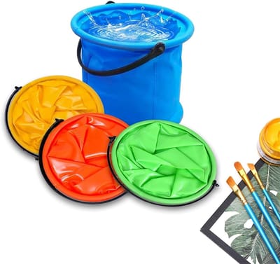 Vouwemmer 2 Liter - 4 Stuks - PVC kunststof - Voor strand en schilderen - ShopVlot