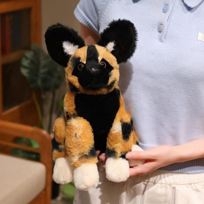 Hyena Pluche Speelgoed Afrikaanse Savanne Hyena Speelgoed Gesimuleerd Hyena Speelgoed Koningin Van De Hyena's Pluche Speelgoed Voor Kinderen Huisdecoratie Bankkussen 28cm black