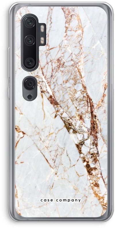 Case Company® - Hoesje geschikt voor Xiaomi Mi Note 10 Pro hoesje - Goud marmer - Soft Cover Telefoonhoesje - Bescherming aan alle Kanten en Schermrand