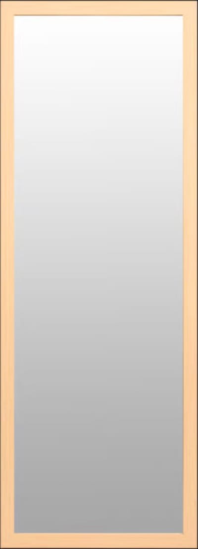 Dutchers.® Deurspiegel - Hangspiegel - Lange Deurspiegel Hangend - Spiegel - Ophangen Doormiddel Van Haken - Bruin - 90x30 Cm