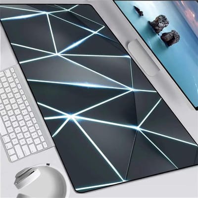 XXL Muismat - Bureau Onderlegger - Gamers Bureau - Gestikte Rand - 100x50 cm - Zwart