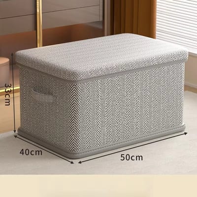 Grote opbergdoos voor kleding, huishoudelijke kleding, snacks, speelgoed, gelaagde organisatie, opvouwbare opbergdoos (grijs, 50 * 40 * 33 cm)