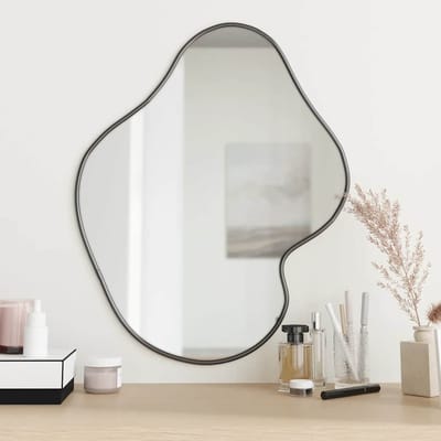 vidaXL - Wandspiegel - 60x50 - cm - zwart