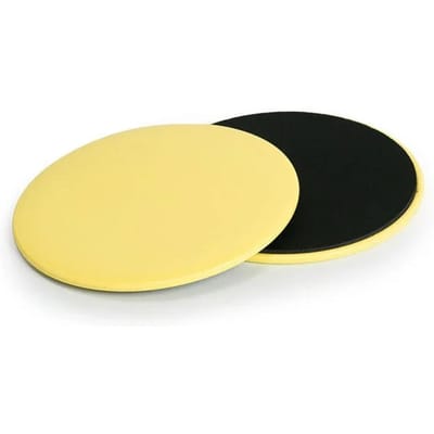 Lot de 2 disques coulissants pour exercices de fitness, plaque coulissante pour abdominaux, muscles du tronc, taille, fessiers, équipement de yoga jaune