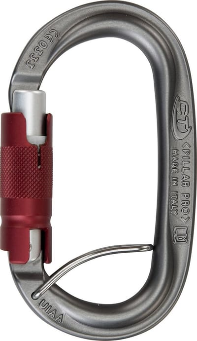 Klimkarabiner - Ovalen Huis - Bergbeklimmen - Lichtgewicht Gesmeed - Taille Unique - Grijs Rood