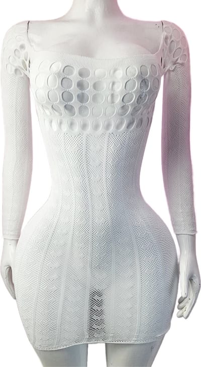 BamBella ® - Panty jurk -Onesize - - Dames - Onesize - Erotische sexy jurkje van kant erotische lingerie doorzichtig wit