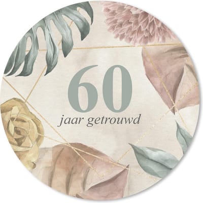 Muismat rond 20x20 cm - Mousepad Spreuken - 60 jaar getrouwd - Quotes - Jubileum - Ronde muismatten