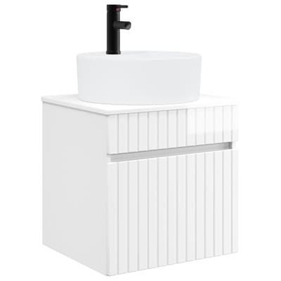 vidaXL - Wandgemonteerde - wastafelmeubel - Hoogglans - Wit - 49 - x - 44,5 - x - 65 - cm