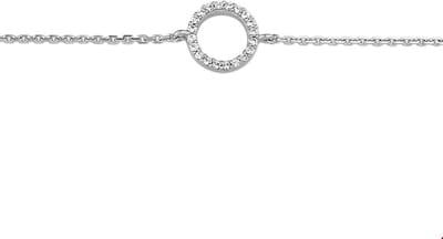 The Jewelry Collection Armband Zirkonia 1,0 mm 15,5 + 2,5 cm - Zilver
