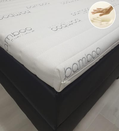 Topper 70x190 Traagschuim NASA Bamboo Exclusive Orthopedisch SOFT! 8cm dik.