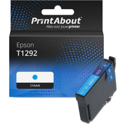 PrintAbout huismerk Inktcartridge T1292 Cyaan Geschikt voor Epson