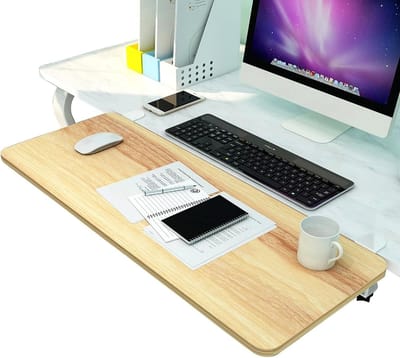 Bureau Extender - Armleuning Plank - Werkruimte Verbeteren - Zonder Boren - 75 x 25 cm - Houtkleurig