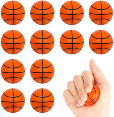MTTproducts- Stressballen 12 Stuks - Mini Antistressballen 6,3 cm - Schuimstof Fidget Toys - Sportthema Ontwerpen - Angstverlichting - Verbeter Grip en Motoriek