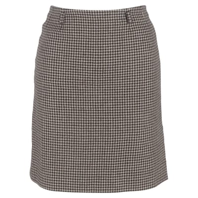 Max Mara minirok met pied-de-pouleprint in beige wol