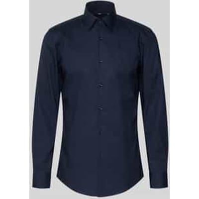 BOSS Hank slim fit overhemd - popeline - blauw - Strijkvriendelijk - Boordmaat: 38 (EU maat: S)