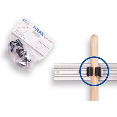 PRAX  Steelklem  Ø 25 mm voor stelen van 20 tot 30 mm.  Prijs per twee in blister.