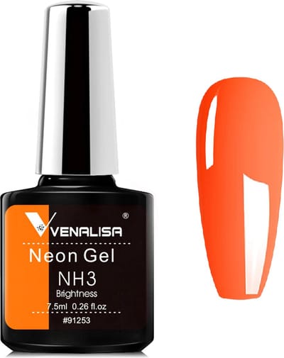 Venalisa UV Gellak Oranje - Neon - 7.5 ml - Gellak Neon - Gellac Neon - Gellak Neon Oranje - Oranje Neon Gellak - Gellak Fluo - Gellak Fluoriserend - Gellak Felle Kleuren - Gellak Kleuren - Venalisa Gellak - Gellak Nagellak