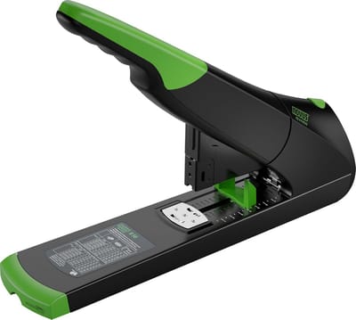 Bloknietmachine Duurzaam - Kantoor Nietmachine - Papier Ordenen - Antiblokkeersysteem - 200 Vellen - Zwart Groen