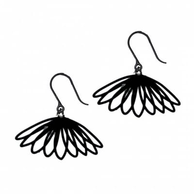 Allergievrije oorbellen Waaier Zwart-Charme Bijoux