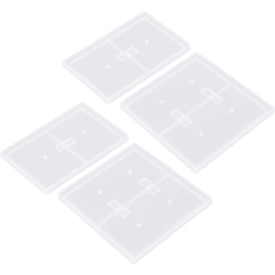2 Sets Moule Époxy Résine Coulée Silicone Pendentif Ornement Planche Double Trou Bricolage Fait Main white