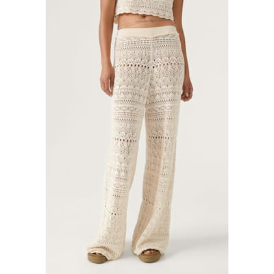 BA&SH Pantalon Peaches Ecru Maat: L | Wijde Broeken Outlet | Dames | Ecru