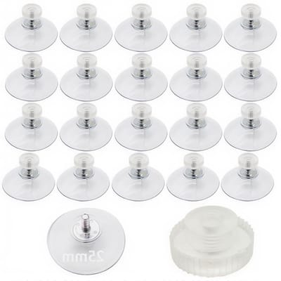 Transparante Zuignappen Set met 20 Stuks, 25mm Diameter, Geschikt voor Ramen, Deuren en Glasdecoratie