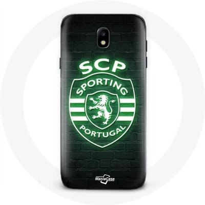 Coque - maniacase - Samsung Galaxy J7 2017 - Noir - Souple - Lumineux SCP Sporting Portugal
