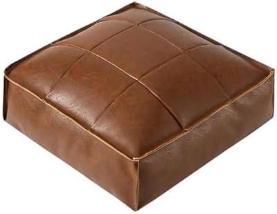 Vierkante poef - Voetenbank kussen - Comfortabel zitten - Waterdicht materiaal - 40x40x15cm - Donkerbruin