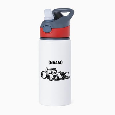 Hacebo® - Formule 1 met eigen naam waterfles met rietje rood - Auto rijden - Auto liefhebbers - Autosport - water fles - 650ML