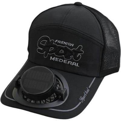 Baseballpet Polyester Zonne-Oplaadbare Ventilator Hoed Zonbescherming Eendensnavel Usb Oplaadbare Ventilator Hoed Zonbescherming Hoed Volwassenen Dragen black