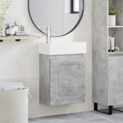 vidaXL - Badkamermeubel - met - kraan - Betongrijs - 45,5 - x - 22,5 - x - 84 - cm