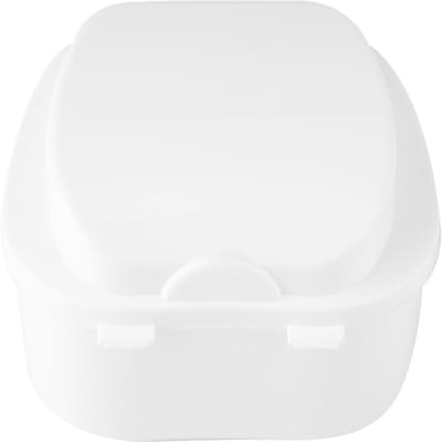 Boîte de Rangement pour Dentier Faux Dents avec Écran Filtrant Appareil Dentaire Blanc