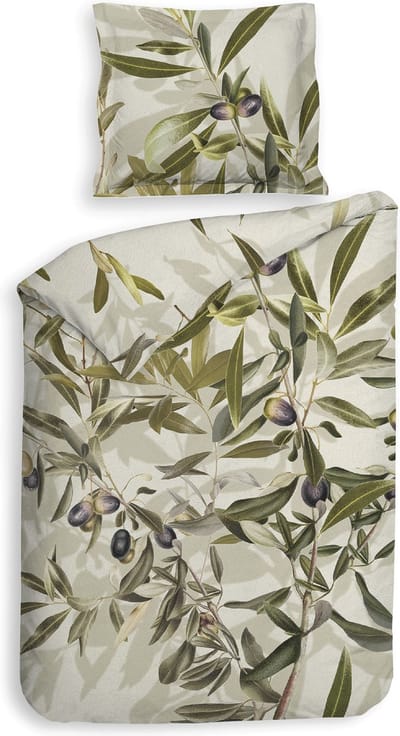 Heckettlane Granetta Dekbedovertrek - Eenpersoons - Katoensatijn - 140x200-220cm - Groen