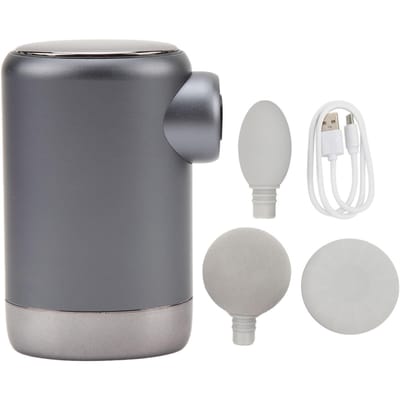 Mini Diepe Weefsel Massager Draagbare Zak Handheld Percussie Spier Massager met 3 Massagekoppen voor Atleten Spier grijs
