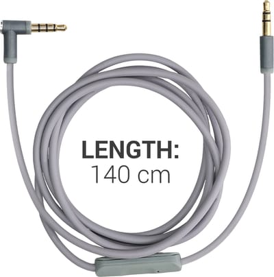 kwmobile koptelefoonkabel geschikt voor Beats Studio 3 / 2 / 1 / Solo 3 / 2 - Reservekabel 140 cm - Met microfoon en volumeregelaar - 3,5 mm aansluiting