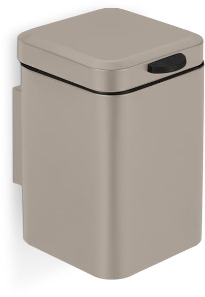 Afvalbkakje 3 l - wandmontage - softclose - rvs - met binnenemmer - badkamer - beige