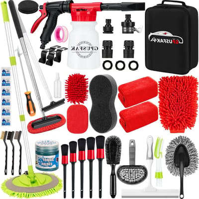 Autowassen Schoonmaak Kit - Detailing Set - Auto Onderhoud - 40 Delige Set - Compleet - Rood