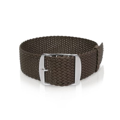 Perlonband donkerbruin, 20mm