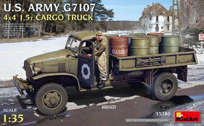 MiniArt Modelbouwpakket Militaire voertuigen - 35380 U.S. Army G7107 4X4 1,5t Cargo Truck Plastic - 1:35 - Modelbouw