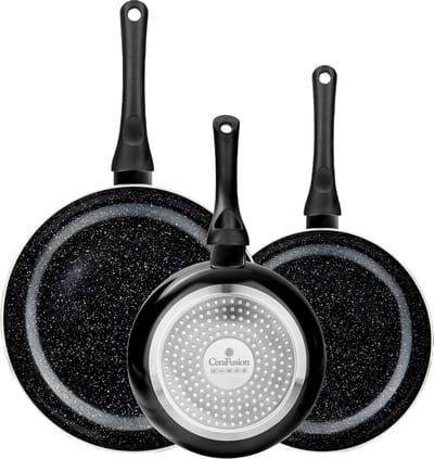 CeraFusion Keramische Pannenset 3-delig - Koekenpan 20, 24 & 28 cm - Koekenpannen -Koekenpannenset - Inductie Pannen - Pan - PFAS Vrij