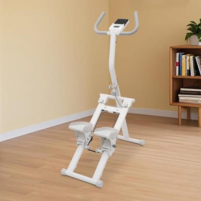 Stepper Klimmachine, fitnessapparaat met scherm, inklapbare trapklimmer, sporttoestellen, instelbare hoogte, drie weerstandsniveaus en vier pedaalhoeken, voor training van het hele lichaam