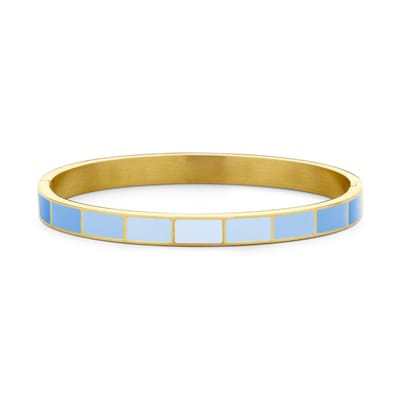 CO88 Collection 8CB-91195 Stalen Armband met Emaille - Petrol Blauw tinten - 6 mm - 58x49mm - Staal - Goudkleurig