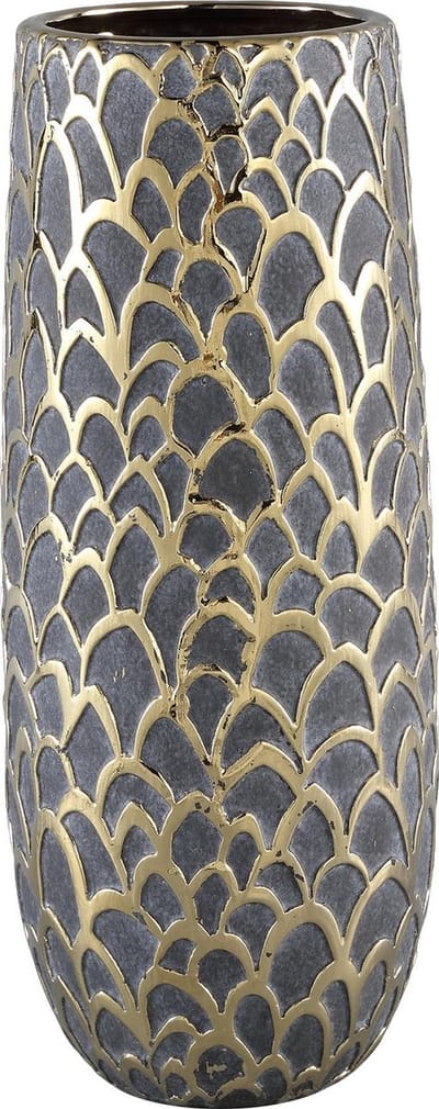 PTMD Merle Ronde Bloempot - H36 x Ø15 cm - Keramiek - Goud