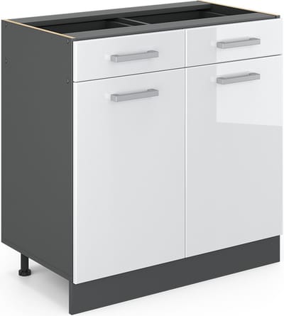 Vicco R-Line Keukenonderkast – 80 cm, WB Antraciet Wit Hoogglans