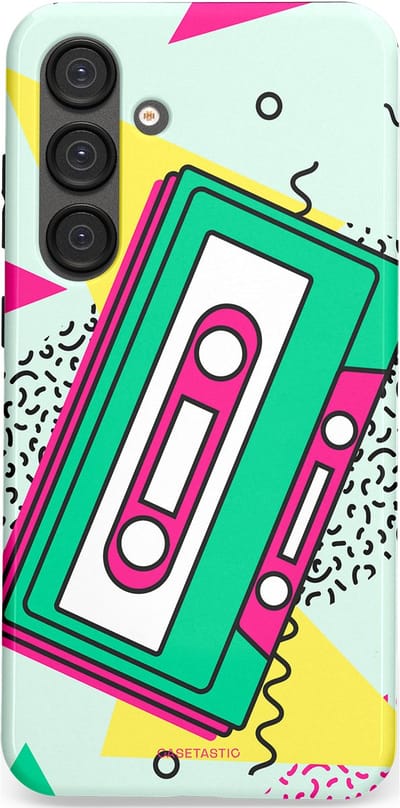 Casetastic Hoesje Geschikt voor Samsung S25 Plus - Stijlvolle Beschermende Duo-layer Case - Retro 80s muziek