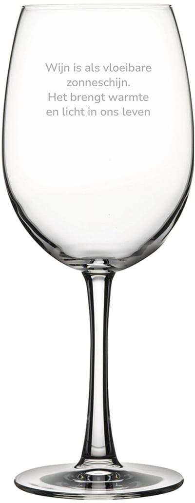 Gegraveerde Rode wijnglas 58cl Wijn is als vloeibare zonneschijn
