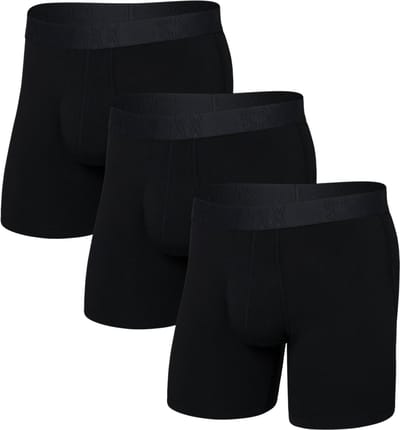 SAXX Heren Boxershort DropTemp® - Koeltechnologie Onderbroek - Boxer Vochtafvoerend - Katoen/Modal mix - Zwart - M