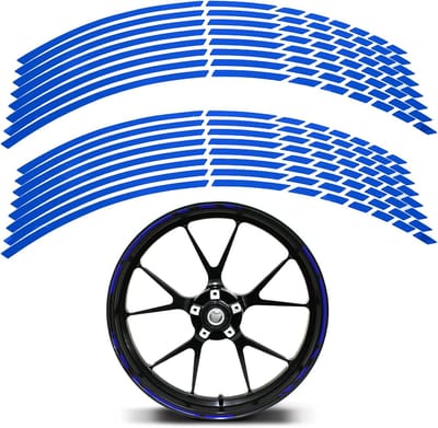 Reflecterende Velgen Stickers Set voor Motorfietsen en Fietsen - Blauw, Duurzaam en Waterdicht