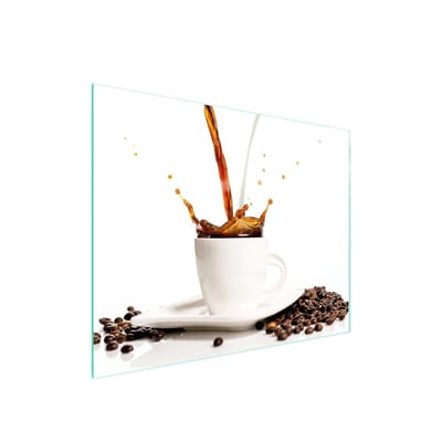 TMK ArtDeko Serie - Snijplank van Geh. Glas - 52x40cm - Koffie Thema