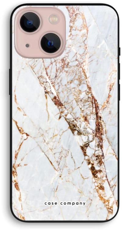 Case Company® - Hoesje geschikt voor iPhone 13 mini hoesje - Goud marmer - Biologisch Afbreekbaar Telefoonhoesje - Bescherming alle Kanten en Schermrand